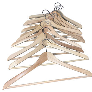 Unbranded Closet Accessories One Size Beige Wooden Hangers with Silver Hooks